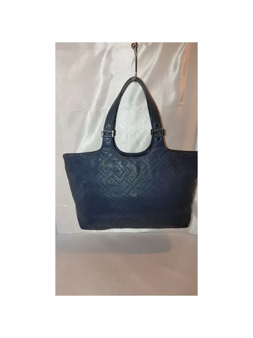 Tory Burch T Monogram Quilted Leather Bag in Blue Slate